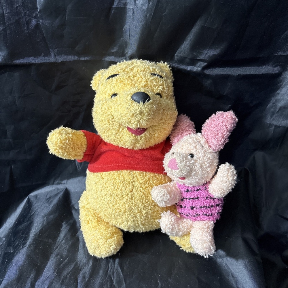 1999 Winnie The Pooh & Piglet Mattel‎ Plush Stuffed Animal Disney Vintage 9"